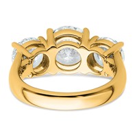 14K Yellow Gold 5ct Round 3 Stone Ring Mounting view 5