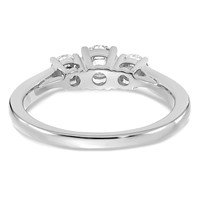 14K White Gold 0.75 Carat Lab Grown Diamond VS SI+ G+ Round Complete Three Stone Engagement Ring view 5