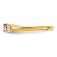 14K Yellow Gold 0.75 Carat Lab Grown Diamond VS SI+ G+ Round Complete Three Stone Engagement Ring view 3