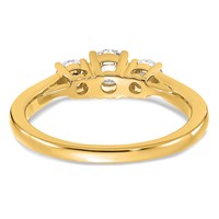 14K Yellow Gold 0.75 Carat Lab Grown Diamond VS SI+ G+ Round Complete Three Stone Engagement Ring view 5