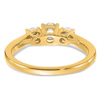 14K Yellow Gold 0.38 Carat Carat Lab Grown Diamond VS SI+ G+ 0.38 Carat Center Round Three Stone Semi Mount Engagement Ring view 5
