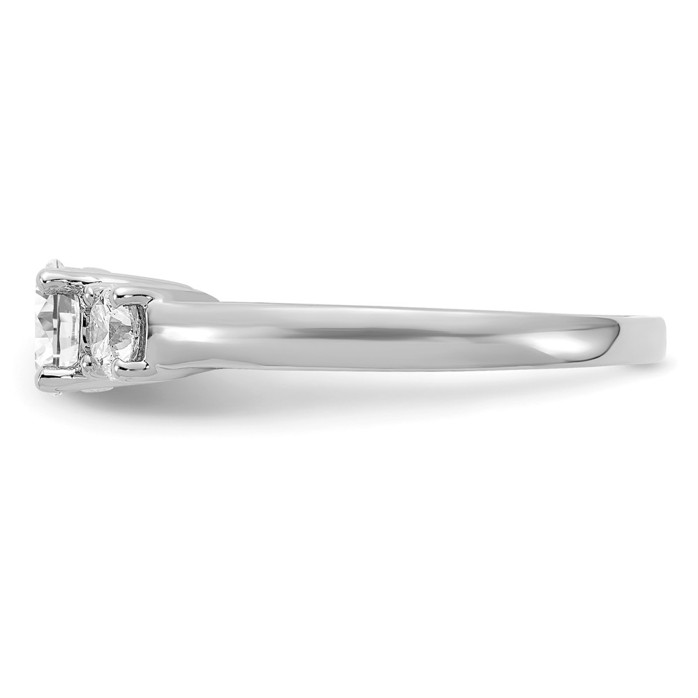 14k White Gold 1 1/2 carat Lab Grown Diamond VS/SI+ G+ Round Complete Three Stone Engagement Ring (RM4229E-150-CWLG)