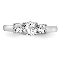 14K White Gold 3 Stone Band 1.50 ctw Mounting Only view 4