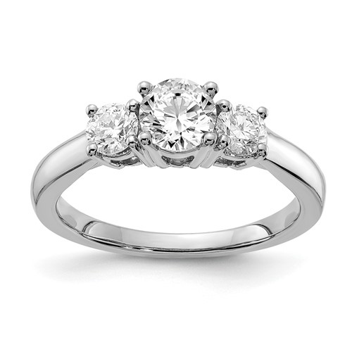 14K White Gold 3 Stone Band 1.5 ctw Mounting Only
