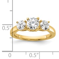 1.50 Carat Lab Grown Diamond VS SI+ G+ Round Complete Three Stone Engagement Ring view 4