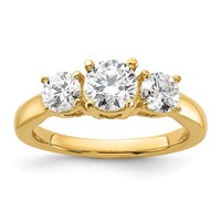 1.50 Carat Lab Grown Diamond VS SI+ G+ Round Complete Three Stone Engagement Ring view 1