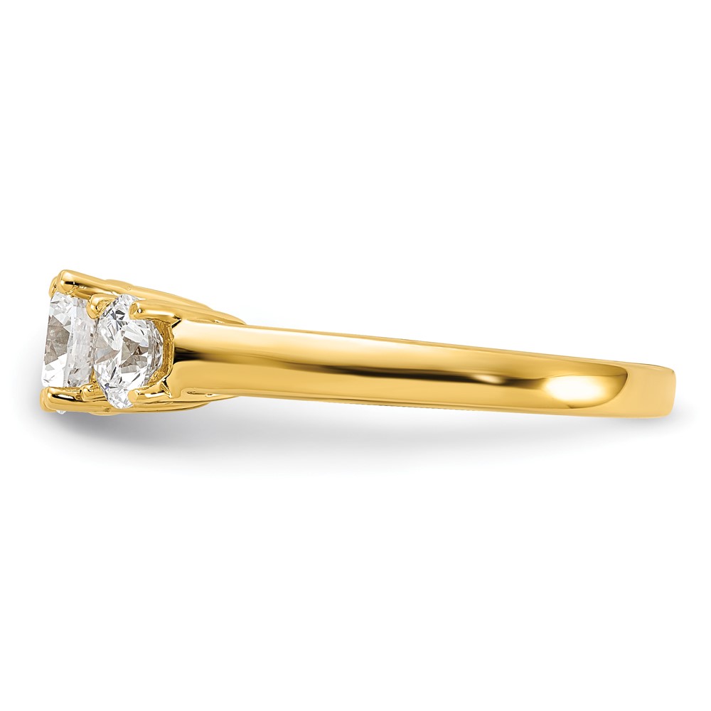1 1/2 carat Lab Grown Diamond VS/SI+ G+ Round Complete Three Stone Engagement Ring (RM4229E-150-CYLG)