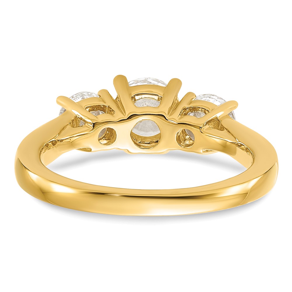 1 1/2 carat Lab Grown Diamond VS/SI+ G+ Round Complete Three Stone Engagement Ring (RM4229E-150-CYLG)