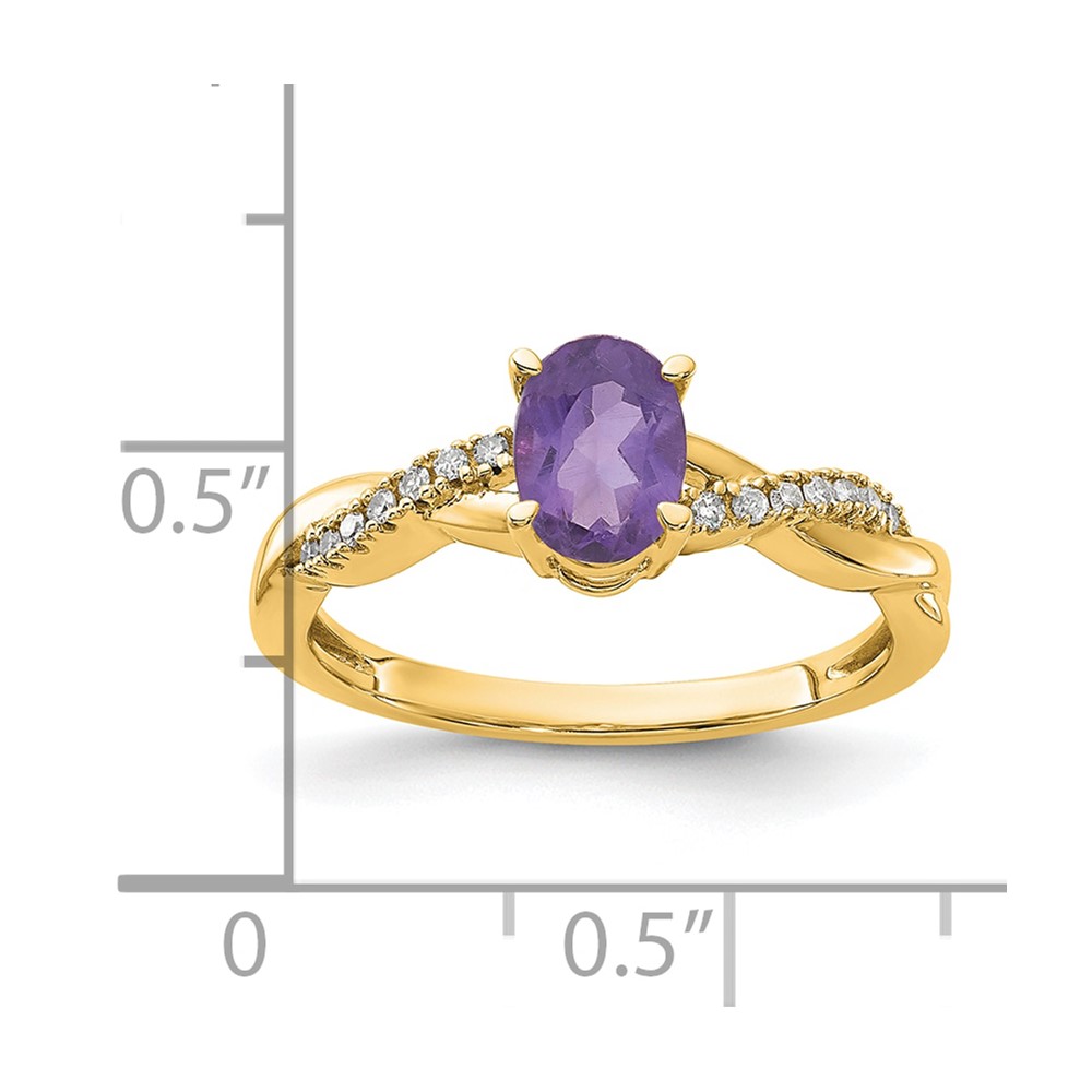 10k Oval Amethyst and Diamond Ring (RM4235-AM-008-1YA)
