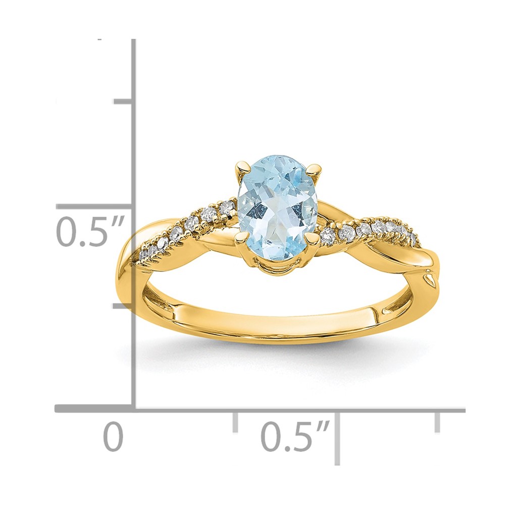 10k Oval Aquamarine and Diamond Ring (RM4235-AQ-008-1YA)