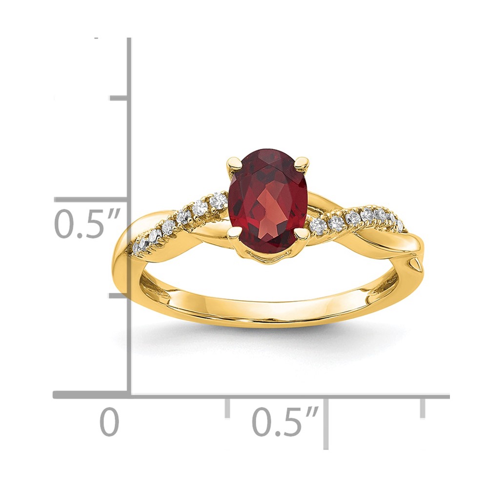 10k Oval Garnet and Diamond Ring (RM4235-GA-008-1YA)