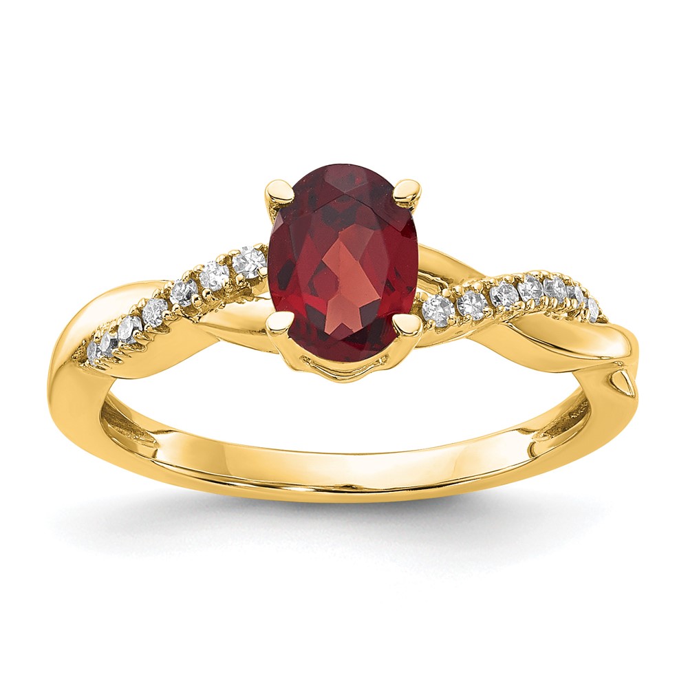 10k Oval Garnet and Diamond Ring (RM4235-GA-008-1YA)