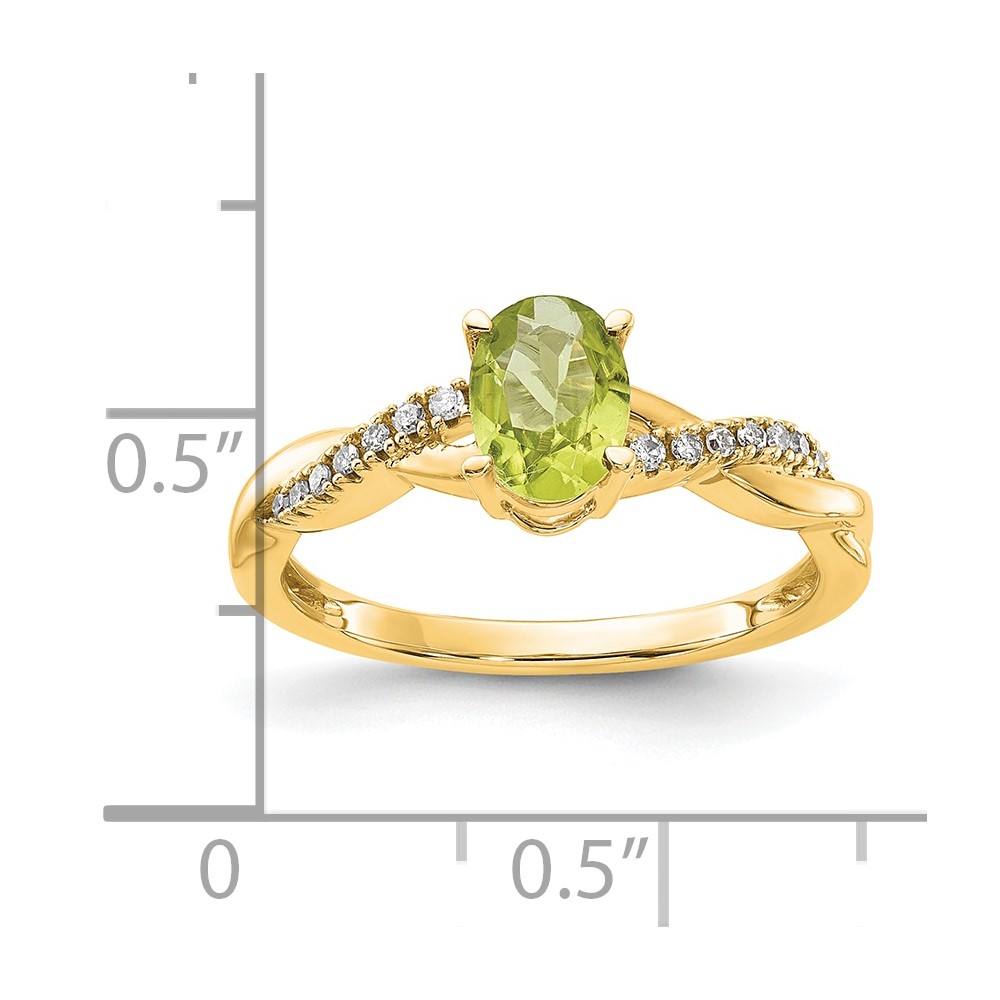 10k Oval Peridot and Diamond Ring (RM4235-PE-008-1YA)