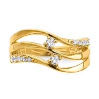 14K White Gold 0.33 Carat Lab Grown Diamond VS SI+ G+ Complete Fashion Ring view 4