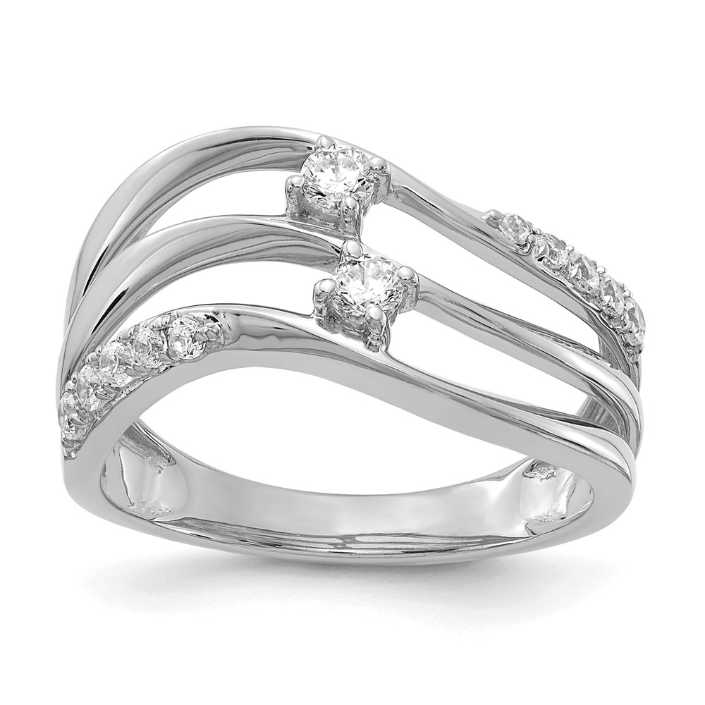 14K White Gold 0.33 Carat Lab Grown Diamond VS SI+ G+ Complete Fashion Ring