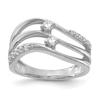 14K White Gold 0.33 Carat Lab Grown Diamond VS SI+ G+ Complete Fashion Ring view 1
