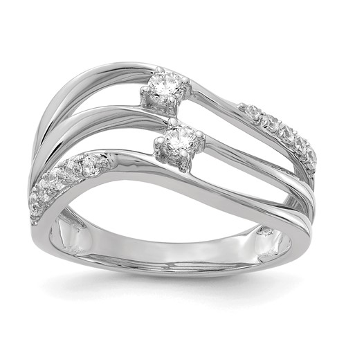 14K White Gold 0.33 Carat Lab Grown Diamond VS SI+ G+ Complete Fashion Ring