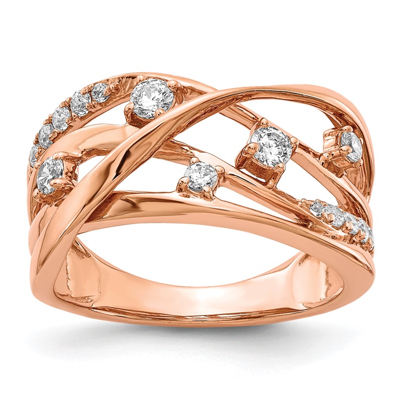 14k Rose Gold 1/5 carat Lab Grown Diamond VS/SI+ G+ Complete Fashion Ring