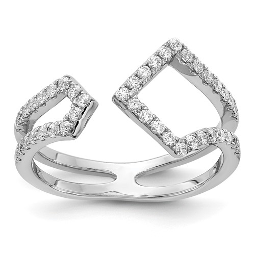 14K White Gold 0.38 Carat Lab Grown Diamond VS SI+ G+ Complete Fashion Ring