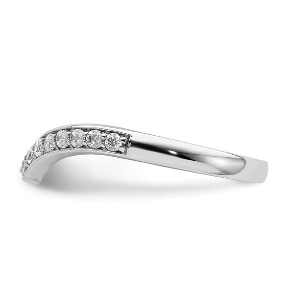 14k White Gold 3mm 1/3 carat Diamond Curved Ring Guard