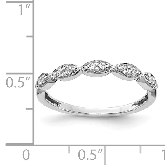 14k White Gold 3mm 1/6 carat Diamond Fancy Band