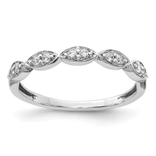 14k White Gold 3mm 1/6 carat Diamond Fancy Band