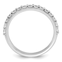 14K White Gold 0.50 Carat Lab Grown Diamond VS+ F+ Complete Fifteen Stone Band view 2