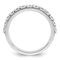 14K White Gold 0.75 Carat Lab Grown Diamond VS+ F+ Complete Fifteen Stone Band view 2