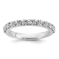 14K White Gold 0.75 Carat Lab Grown Diamond VS+ F+ Complete Fifteen Stone Band view 1
