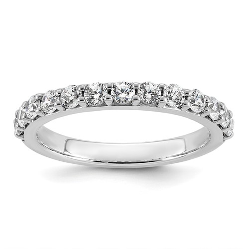 14K White Gold 0.75 Carat Lab Grown Diamond VS+ F+ Complete Fifteen Stone Band