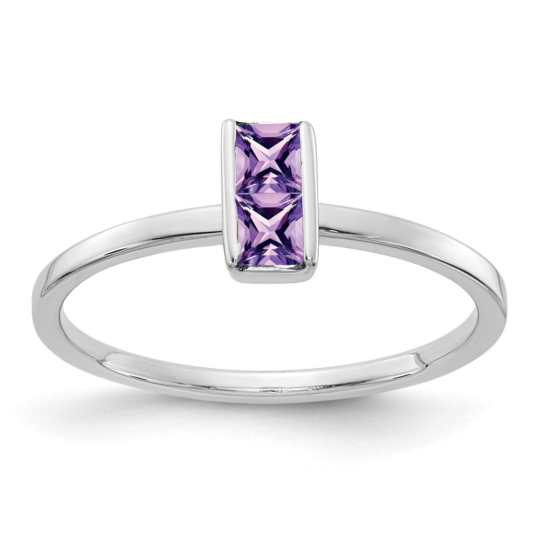 14k White Gold Amethyst Ring (RM4324-AM-W)