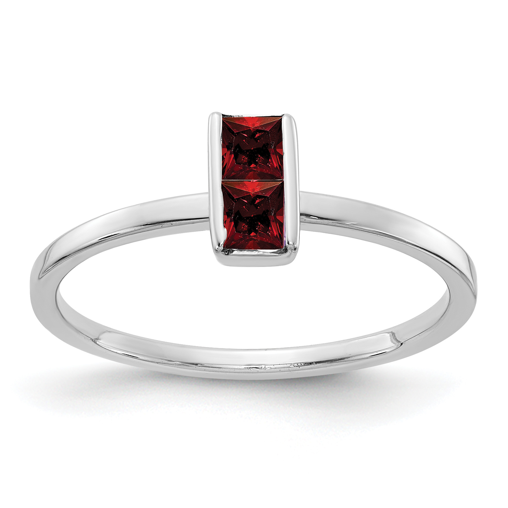 14k White Gold Garnet Ring (RM4324-GA-W)