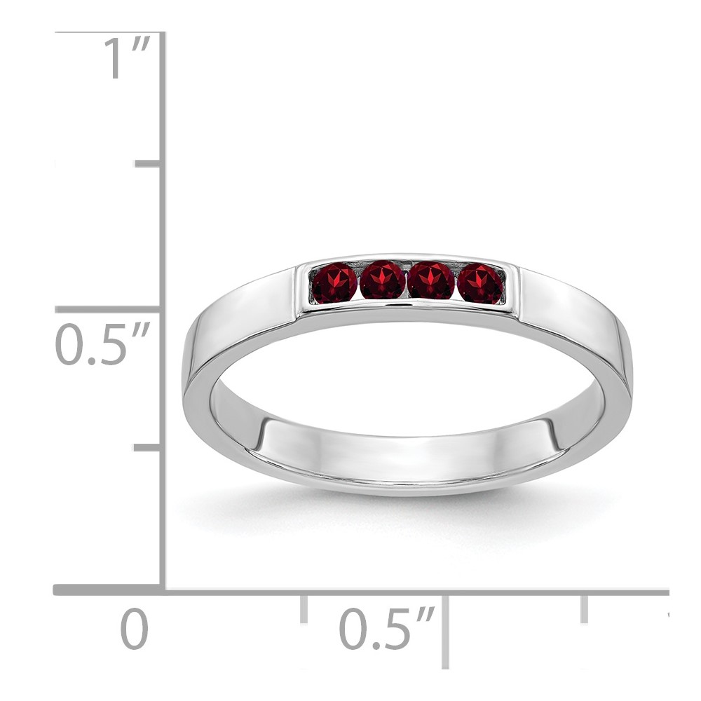 14k White Gold 4-stone Garnet Band (RM4325-GA-W)