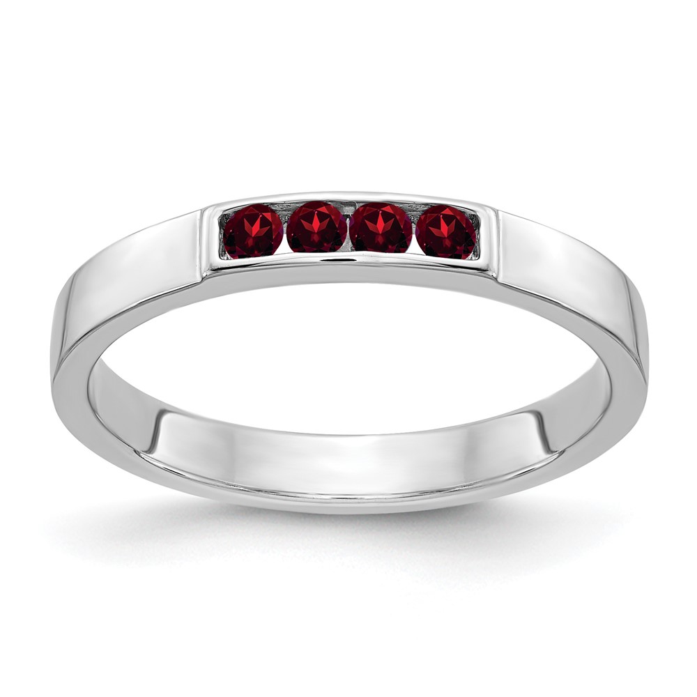 14k White Gold 4-stone Garnet Band (RM4325-GA-W)