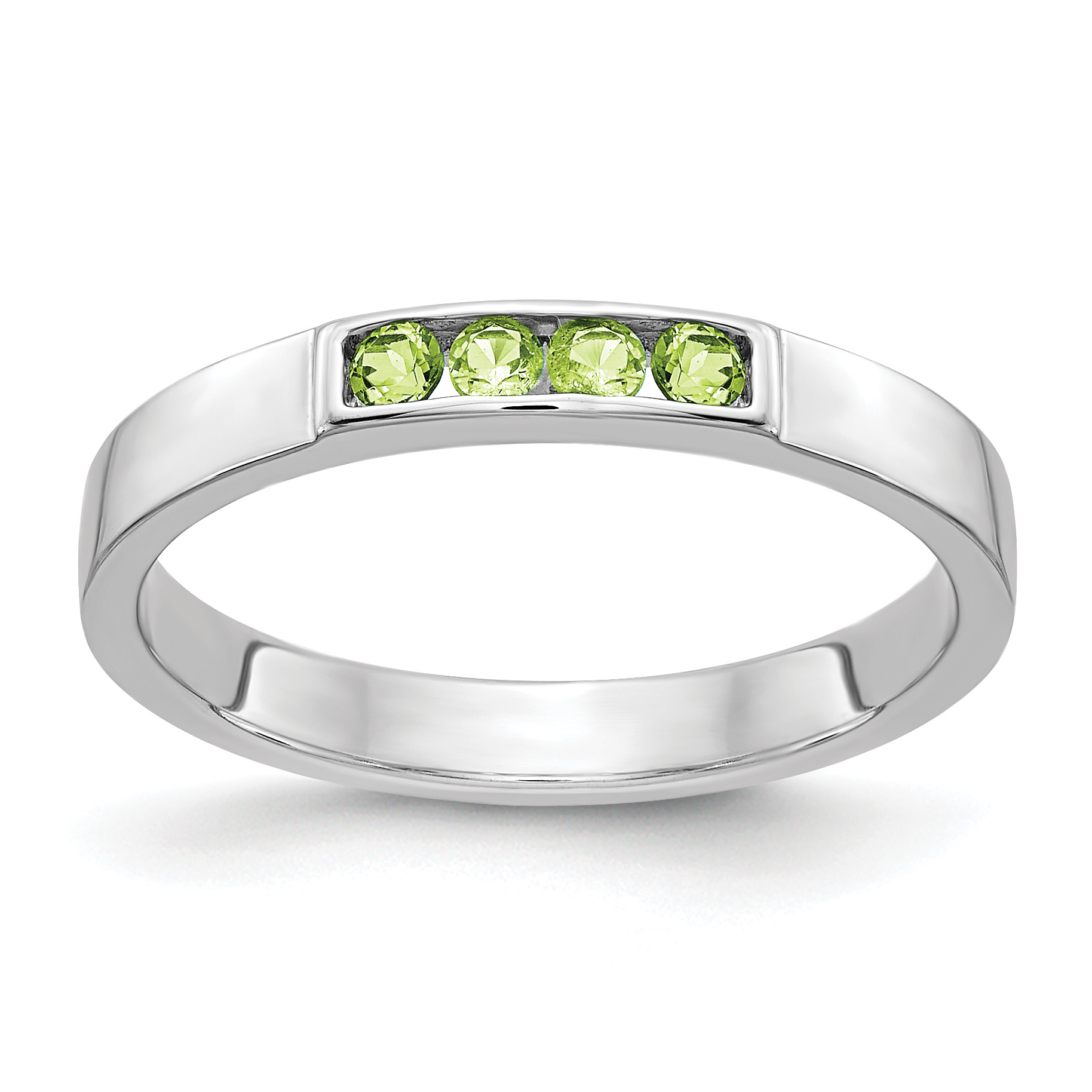 14k White Gold 4-stone Peridot Band (RM4325-PE-W)