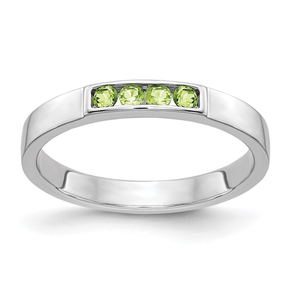 14k White Gold 4-stone Peridot Band (RM4325-PE-W)