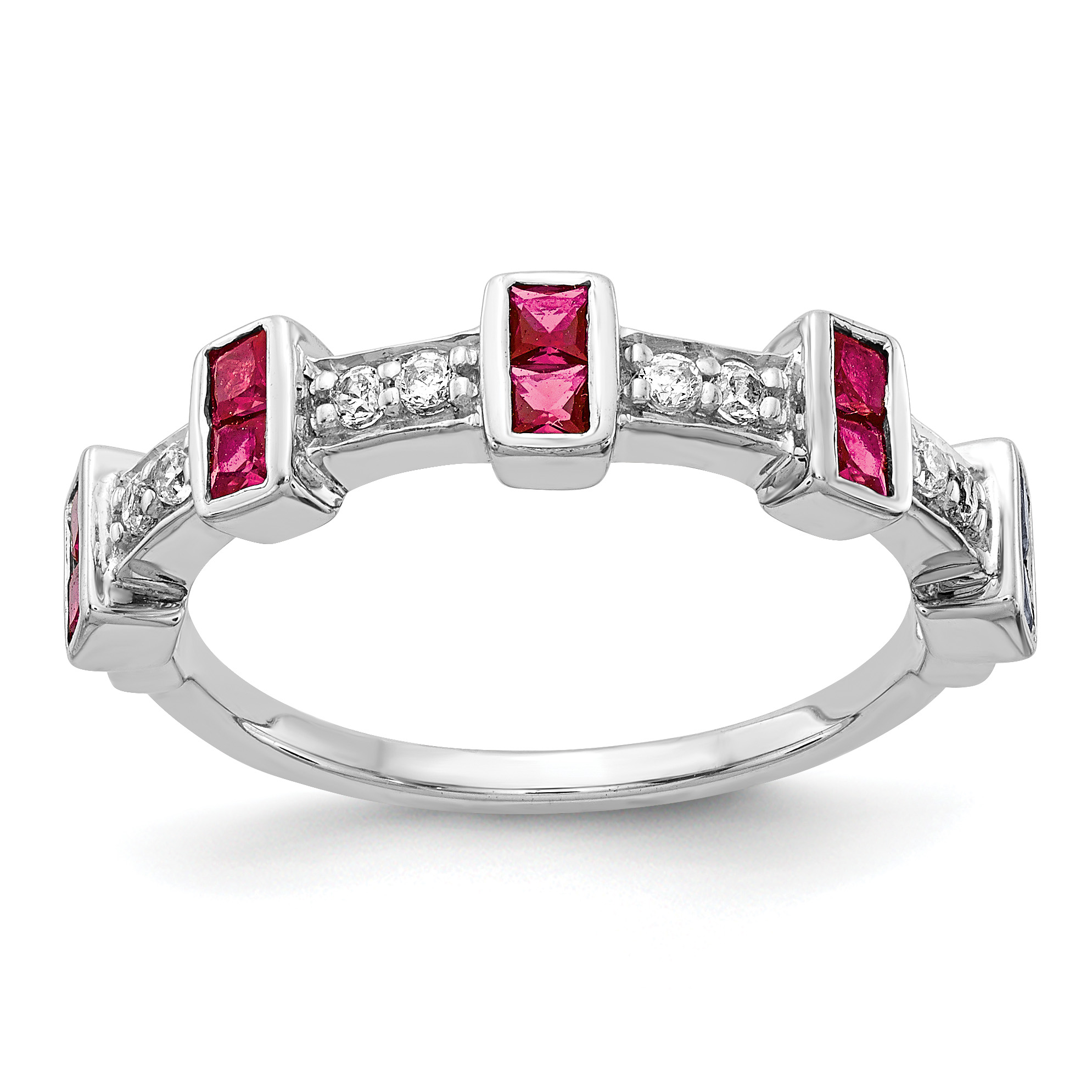 14k White Gold Fancy Diamond and Ruby Ring (RM4331-RU-015-WA)