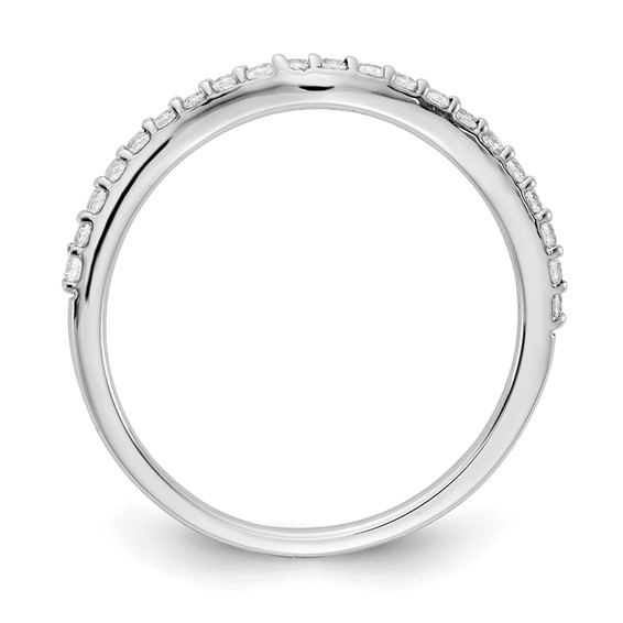 14k White Gold 2mm 1/5 carat Diamond Curved Band