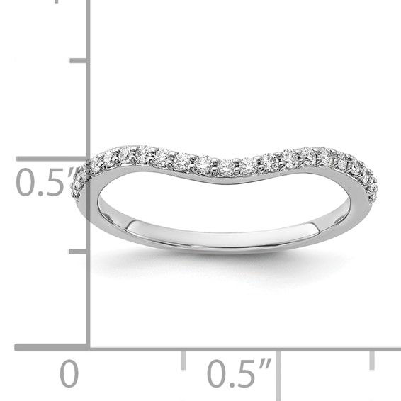 14k White Gold 2mm 1/5 carat Diamond Curved Band