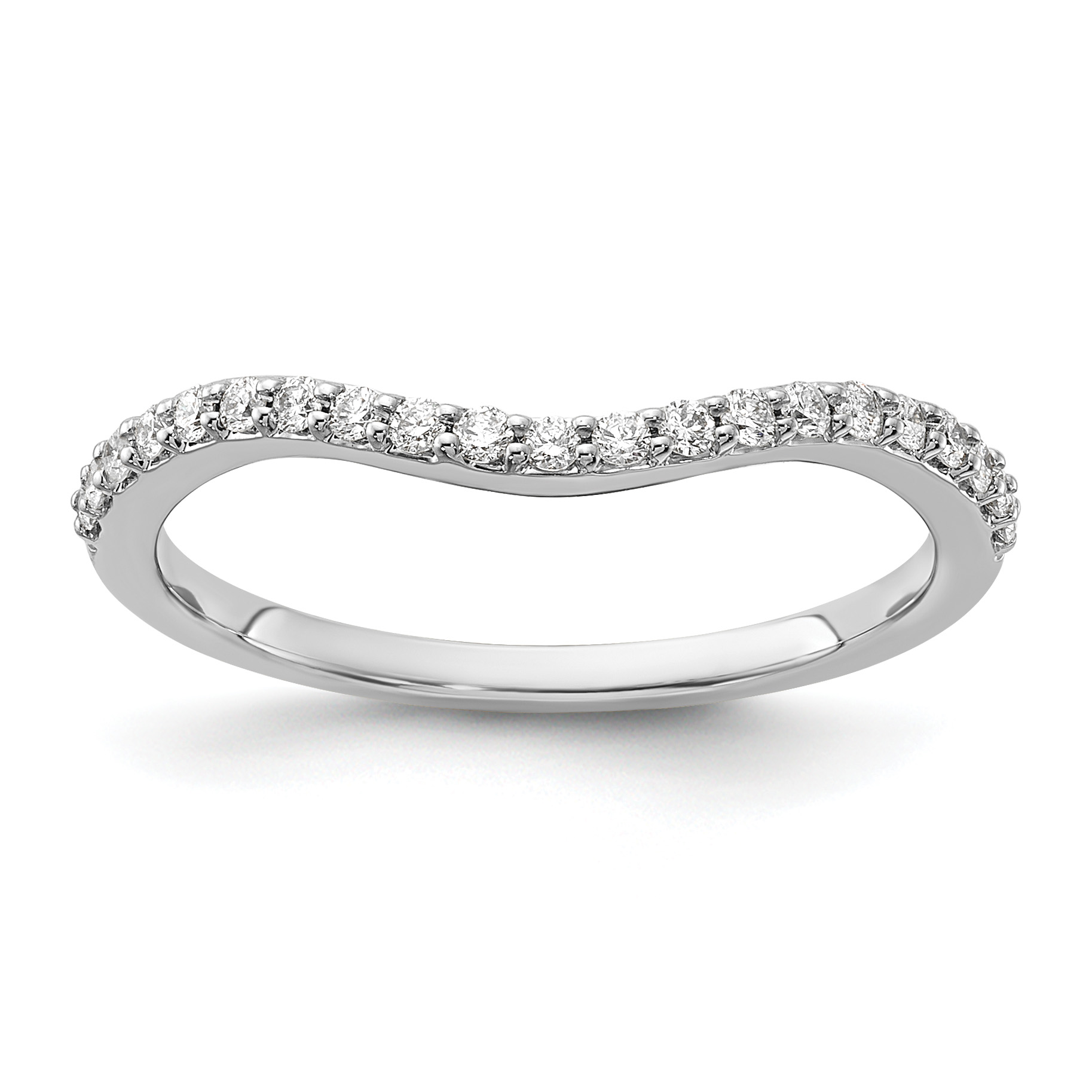 14k White Gold Curved Diamond Ring (RM4333-020-WA)