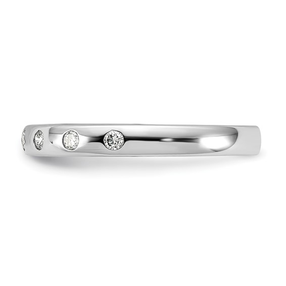 14k White Gold 2mm 7-stone 1/6 carat Diamond Band