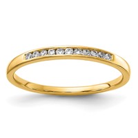 14K Yellow Gold 0.10 Carat Lab Grown Diamond VS SI+ G+ Complete Channel Set Band view 1