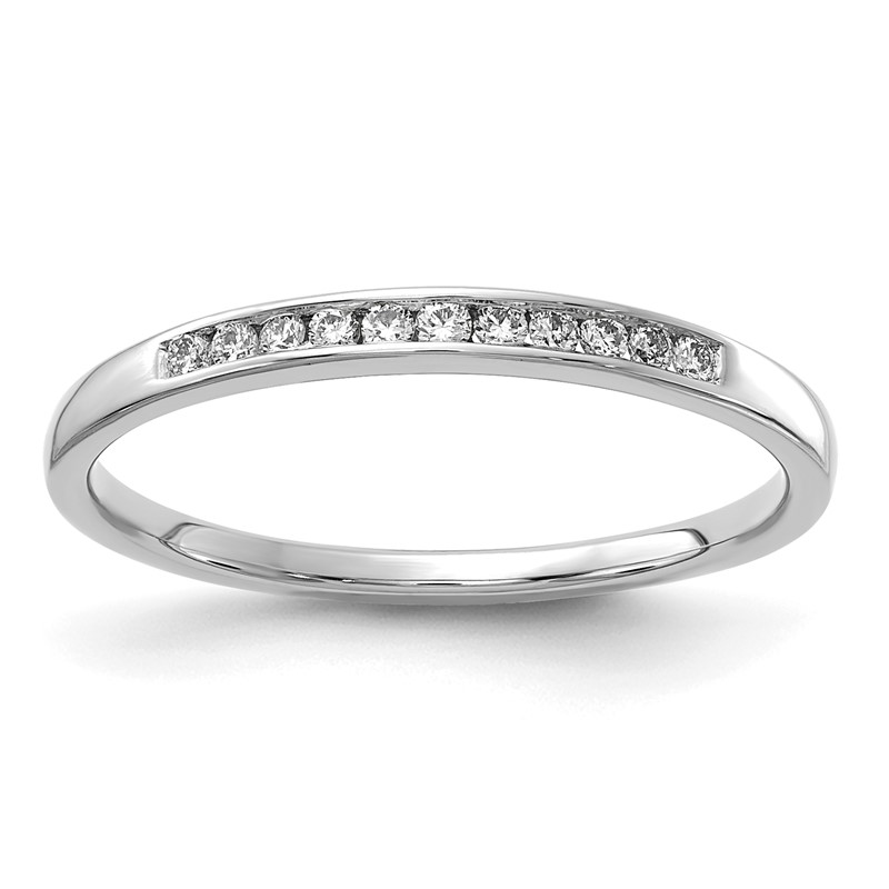14k White Gold 1/10 carat Lab Grown Diamond VS/SI+ G+ Complete Channel Set Band