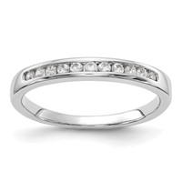 14K White Gold 0.20 Carat Lab Grown Diamond VS SI+ G+ Complete Channel Set Band view 1