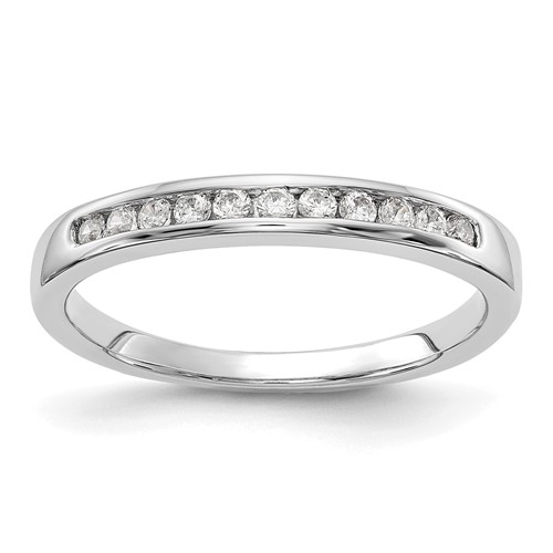 14K White Gold 0.20 Carat Lab Grown Diamond VS+ F+ Complete Channel Set Band