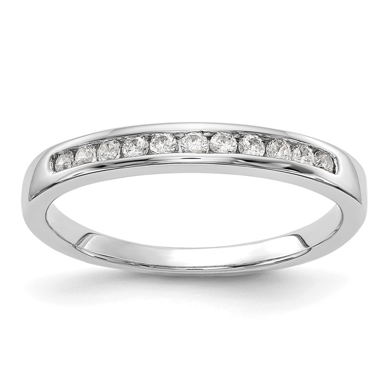 14k White Gold 1/5 carat Lab Grown Diamond VS+ F+ Complete Channel Set Band