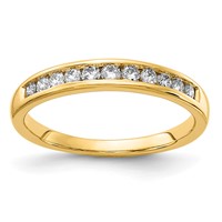 14K Yellow Gold 0.33 Carat Lab Grown Diamond VS+ F+ Complete Channel Set Band view 1