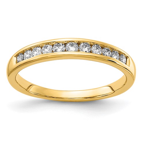 14K Yellow Gold 0.33 Carat Lab Grown Diamond VS+ F+ Complete Channel Set Band