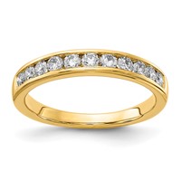 14K Yellow Gold 0.20 Carat Lab Grown Diamond VS+ F+ Complete Channel Set Band view 1