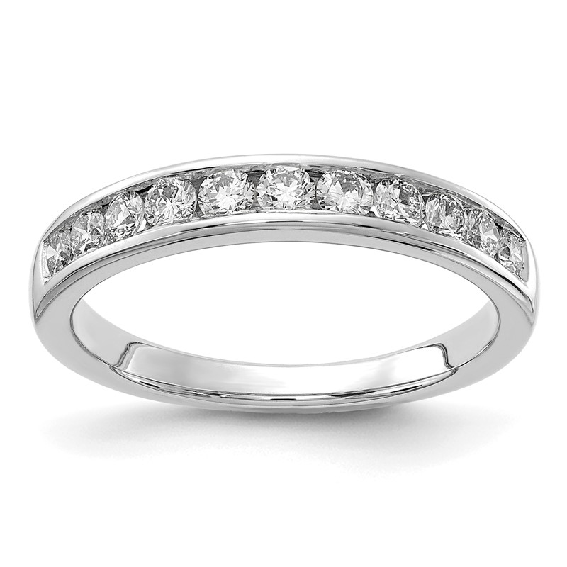 14k White Gold 1/2 carat Lab Grown Diamond VS+ F+ Complete Channel Set Band